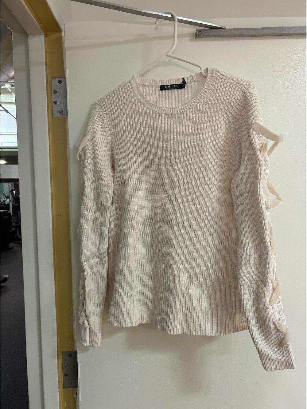 Ralph Lauren beige lace up sleeveless pullover sweater